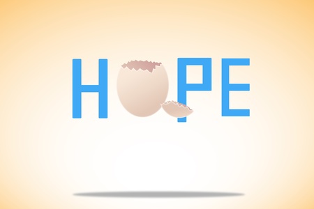 Cracked egg with HOPE Abstract