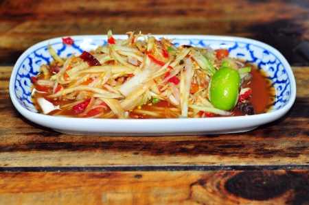 Thai Papaya salad, hot and spicyの写真素材