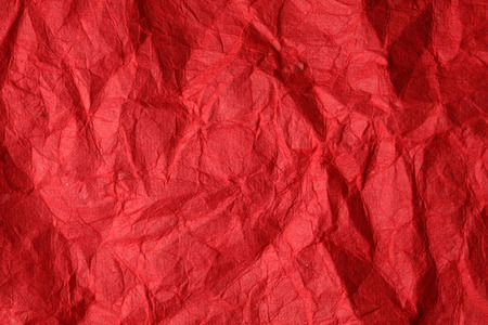 Crumpled red mulberry paper texture for backgroundの写真素材