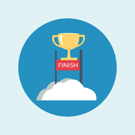 The trophy cup : Business concept flat design vector illustrationのイラスト素材