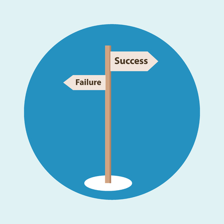 The road sign : Business concept flat design vector illustrationのイラスト素材