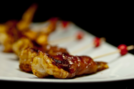 Appetizer plate of shrimpsの写真素材