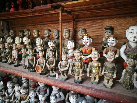 Vietnamese water puppets for its famous water puppet theaterの写真素材
