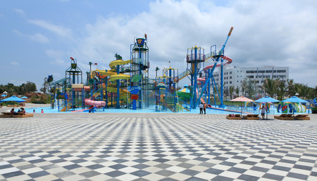 Phu Quoc, Vietnam - Apr 5, 2015: View of Vinpearl Phu Quoc resort, a project by Vingroup corporation, in Phu Quoc island. Phu Quoc is one of the world's most beautiful beaches.のeditorial素材