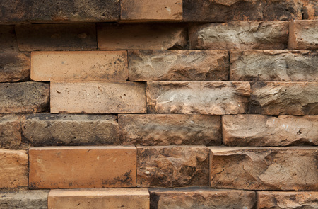 Background of a brick wall in My Son, Quang Nam, Vietnam. My Son is known as the world cultural...