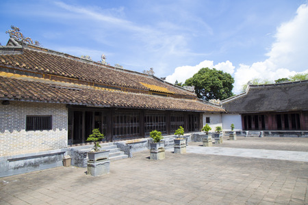 Vietnam Tu Duc royal tomb Ancient Of Tu Duc Emperor and Gardens near Hue, Vietnam. A Unesco World Heritage Siteのeditorial素材