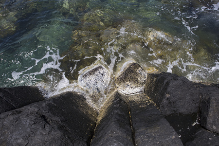 Amazing nature scene at Gan Da Dia reef in Tuy An, Phu Yen, Vietnamの写真素材