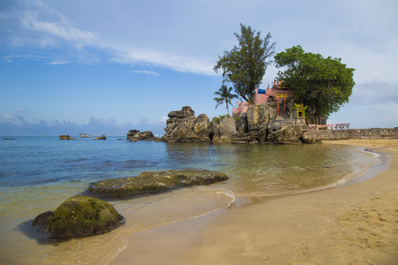 Phu Quoc, Vietnam - Mar 19, 2017: Phu Quoc island in a corner of a sunny day, far from the noise Dinh Cau temple, a famous religious view point on the island.のeditorial素材