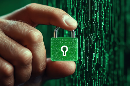 Internet security system. Businessman touching padlock digital icon. --chaos 15 --ar 3:2 --style raw --profile r8ibgqs 9q4mwxv --stylize 750 --v 6.1 Job ID: a8e9fddb-9cbb-4167-a63d-e132fb77838cの写真素材