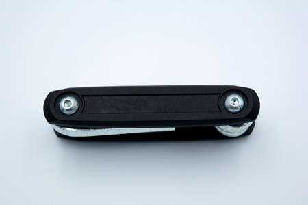 Closed set of Allen keys for bicycle isolated on white background.の写真素材