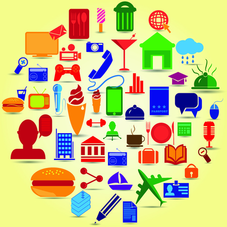 Set of colorful modern iconsのイラスト素材