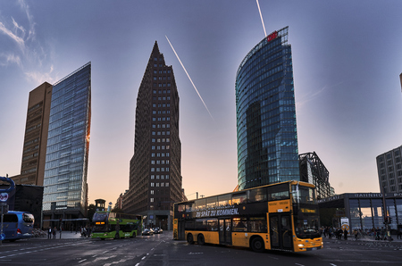 Berlin Potsdamer Platz in the eveningのeditorial素材