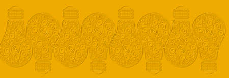 Panorama light bulb pattern, Gear symbol idea light-bulb, yellow orange color, industry concept...