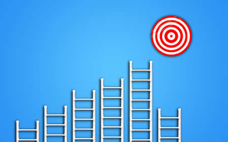 Giving Up in the last step or path. ladder and business target concept creative idea., one step to the success concept image ideaの写真素材