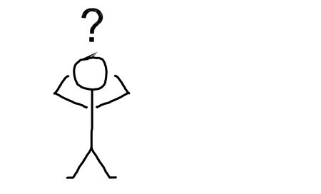 Confused Figure with Question mark over his head, Confusion character concept isolated in white backgroundの写真素材