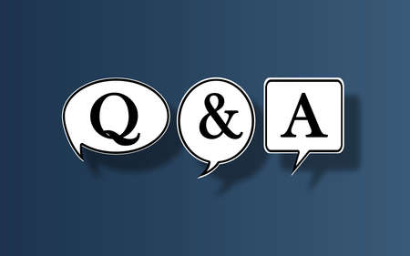 Questions and Answers Symbol In Bubble speech Against dark Blue background . 3D Q&A Sign in White...