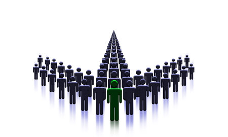 Arrow of United People with Leader Concept Idea of business leadership and Teamwork Directionの写真素材