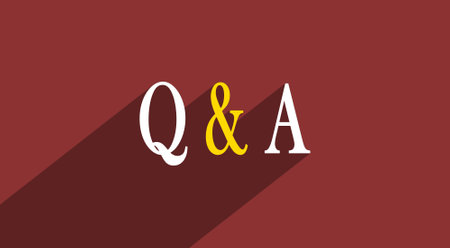 Question and Answer Flat Design with Long Shadow on Red Background: Q AND A Text icon. Modern Q & A Motion Graphic for internet and E-Learningの写真素材