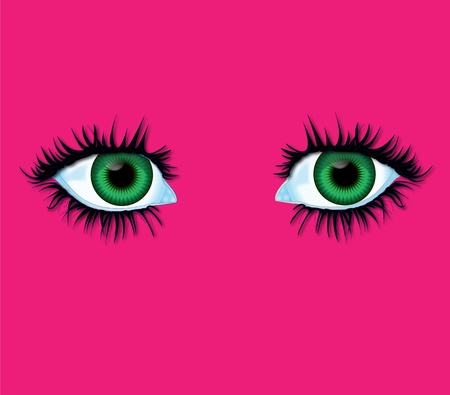 Illustration green eyes of body parts の写真素材