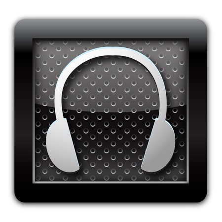 Headphone metallic icon の写真素材
