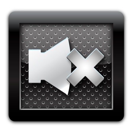 Sound off metallic icon の写真素材