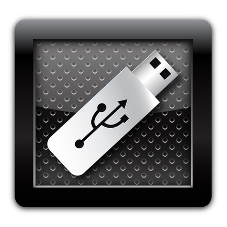Pen-drive metallic icon の写真素材
