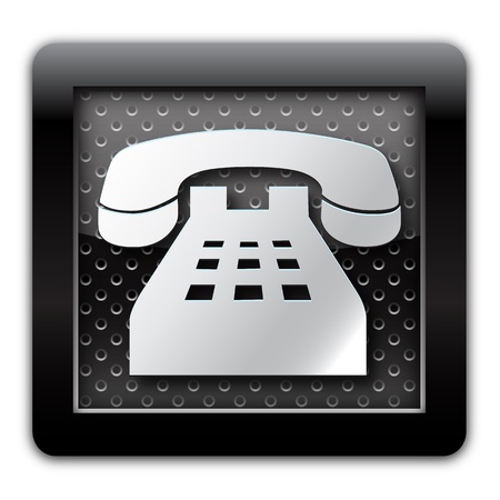 Telephone metallic iconの写真素材