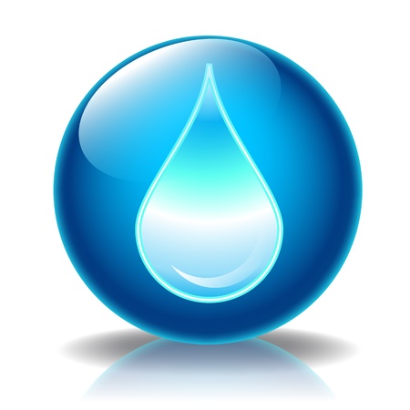 Water drop glossy icon の写真素材