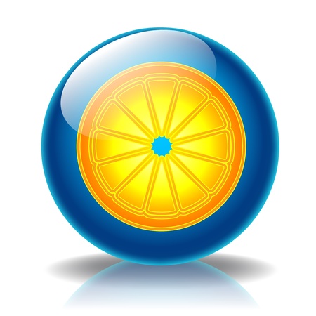 Orange glossy icon の写真素材