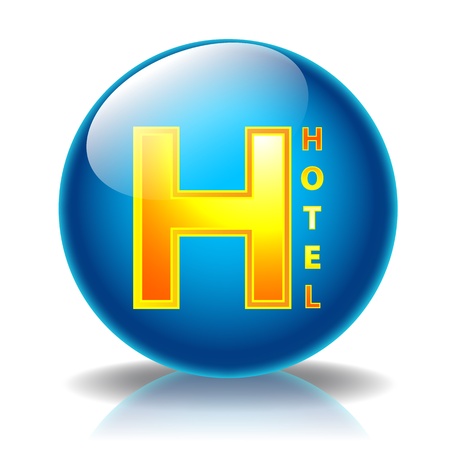 Hotel glossy icon の写真素材