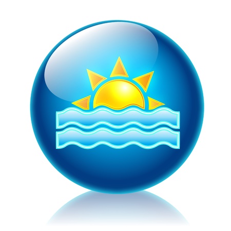 Sunset glossy icon の写真素材