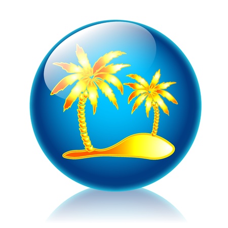 Palm beach glossy icon の写真素材