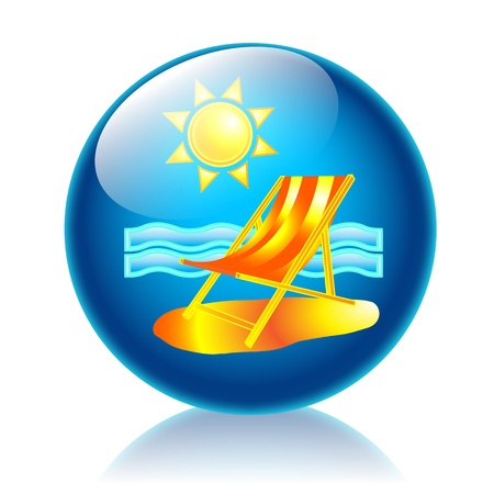 Beach glossy icon の写真素材