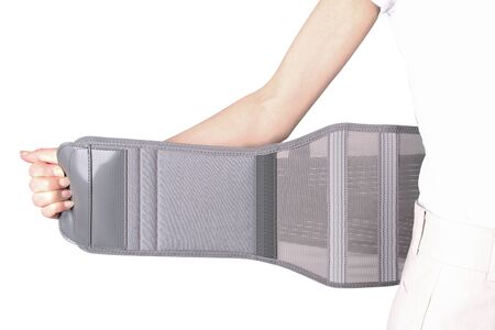 Orthopedic lumbar support products. Lumbar Support Belts. Posture Corrector For Back Clavicle Spine. Lumbar Waist Support Belt Strong Lower Back Brace Support.の写真素材