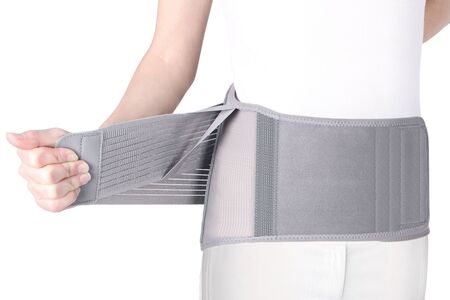 Orthopedic lumbar support products. Lumbar Support Belts. Posture Corrector For Back Clavicle Spine. Lumbar Waist Support Belt Strong Lower Back Brace Support.の写真素材