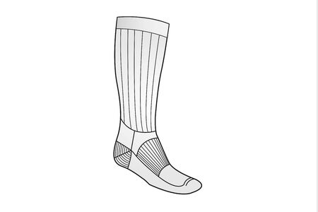 Unisex Thermal Running Winter Warm Sport Socks Mens & Womens Outdoors Comfortable Soccer Socks. Rechargeable battery operated heated socks for men and women heating foot warmers. Graphic drawing socks schemeの写真素材