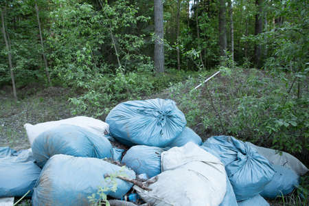 Garbage and pollution. Environmental protection or volunteering for charity, Waste disposal through...