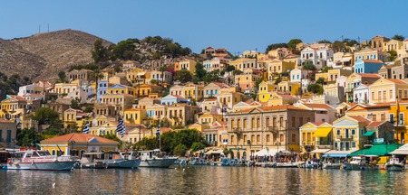 Symi, Greece, SEPTEMBER 2017 - Beautiful Symi islandのeditorial素材