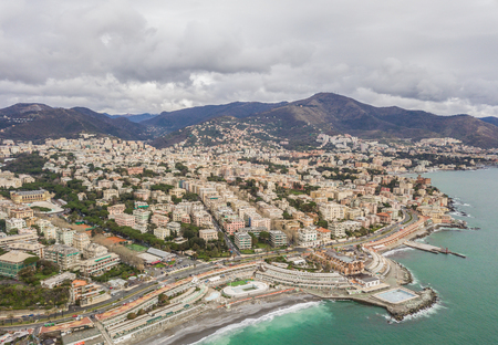 Aerial view of Genoa cityの写真素材
