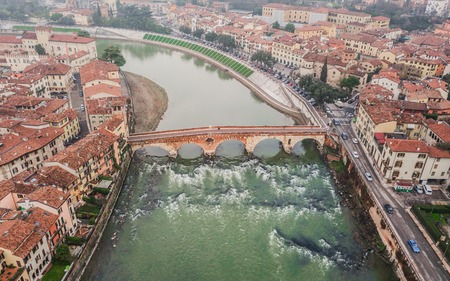 Aerial view of Ponte Pietra