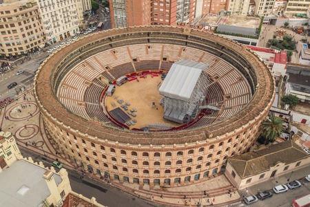 Bullring of Valencia, aerial viewのeditorial素材