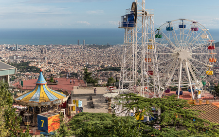 Tibidabo amusement park in Barcelonaのeditorial素材
