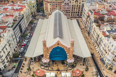 Aerial view of Mercat de Colon in Valenciaのeditorial素材