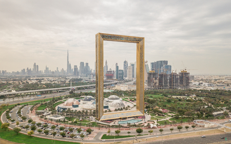 Aerial view of Dubai Frameのeditorial素材