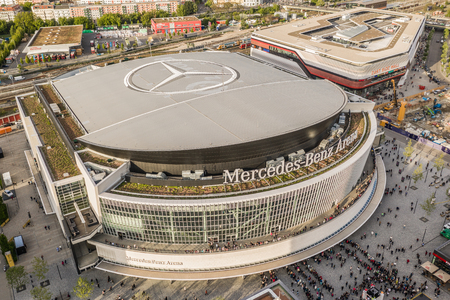 Aerial view of Mercedes-Benz arena in Berlinのeditorial素材