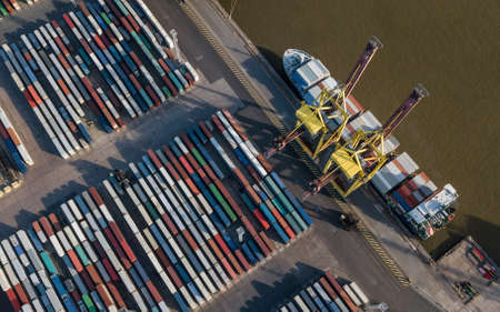 Aerial view of container terminal