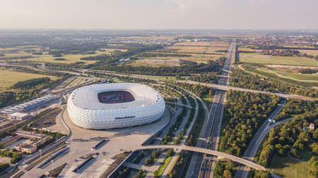 Aerial view of Allianz Arena in Munichのeditorial素材
