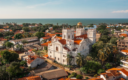 St. Marys Church in Negombo. Aerial viewの写真素材