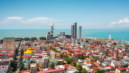 Aerial view of Batumi. It is a Black Sea resort and port city in Georgiaの写真素材