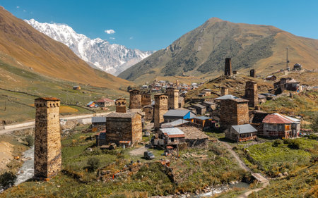 Aerial view of Chazhashi villageの写真素材